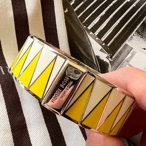 Henri Bendel yellow and white patterned bracelet/cuff